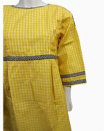 yellow stitched kurti lace dorri