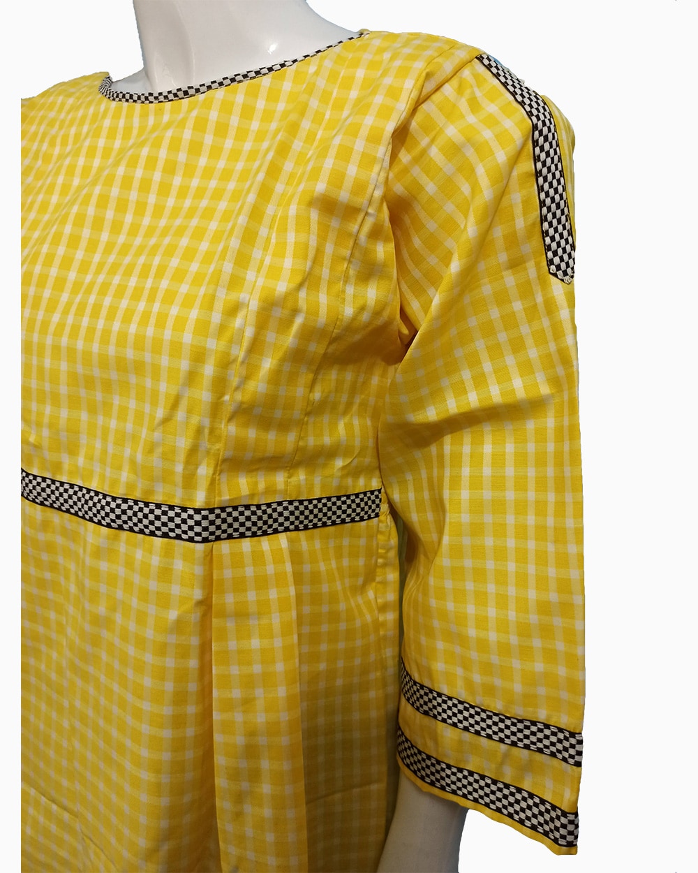 yellow stitched kurti online
