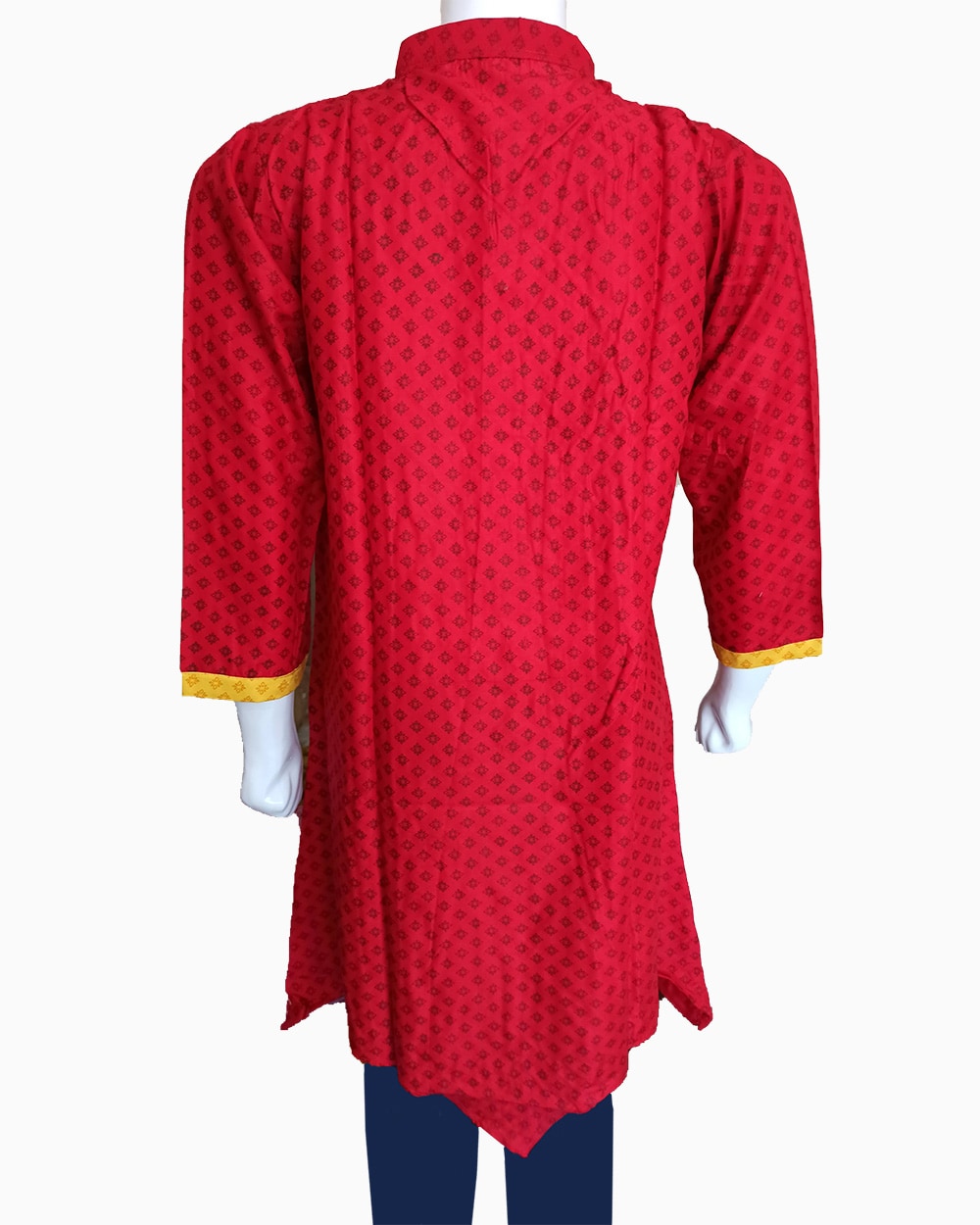 Balochi cultural embroidered shirt-all over embroidered shirt-buy cultural fashion online-red with contrast embroidered neckline (2)