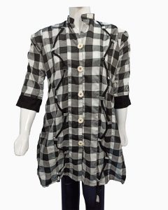 black and white check kurti online