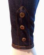 denim leggings-button line on bottom-stretchable comfortable-blue plain tights (2)