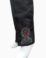 embroidered cotton blend trousers-biggest female trouser collection-black design trouser (16)