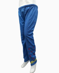 embroidered cotton blend trousers-biggest female trouser collection-blue trouser contrast embroidry-online female trousers (7)