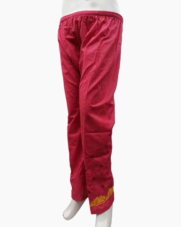 embroidered cotton blend trousers-biggest female trouser collection-pink trouser designs (23)