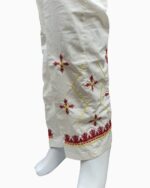 embroidered cotton blend trousers-biggest female trouser collection-white contrast embroidery trouser(18)