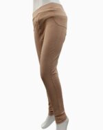 female denim pants-back 2 pockets-stretchable denim pants (4)-peach color pants