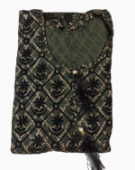 heavy khaddar-velvet laser cut-2 pcs-trouser and kurti-black & dark green-fancy female suits (20)