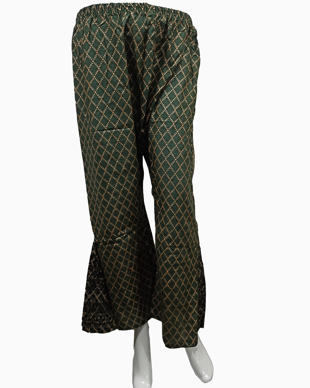 heavy khaddar-velvet laser cut-2 pcs-trouser and kurti-black & dark green-fancy female suits (7)-flapper trouser
