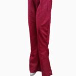 linen printed flapper trouser designs (13)-maroon red printed female trouser