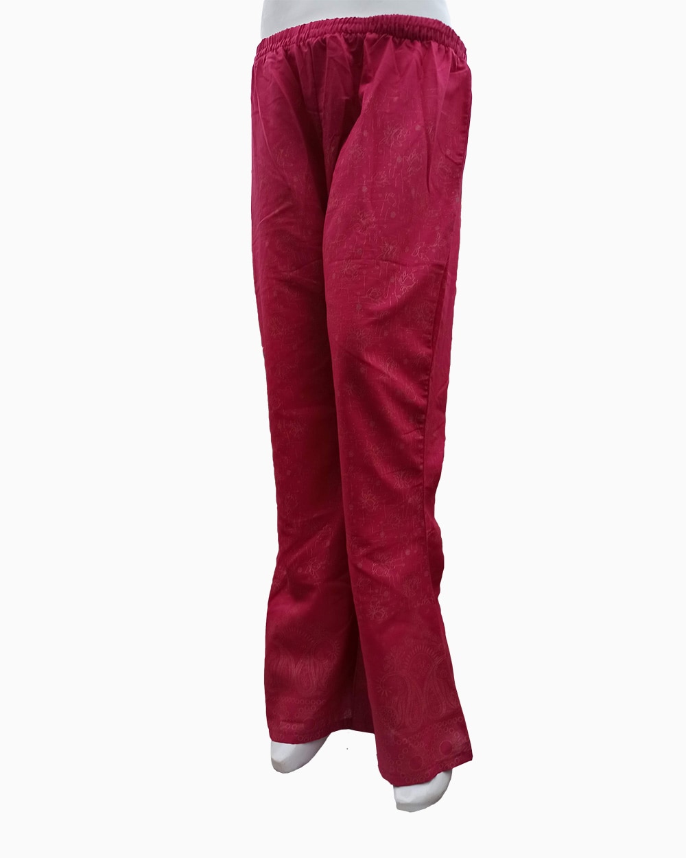 linen printed flapper trouser designs (13)-maroon red printed female trouser