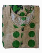 polka large dot-khaddar-shirts-kurtis-contrast dotted shirts-slim fit-floral contrast bottom print-khaddar female collection-skin color (4)