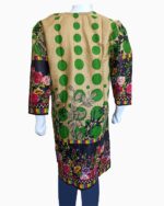polka large dot-khaddar-shirts-kurtis-contrast dotted shirts-slim fit-floral contrast bottom print-khaddar female collection-skin color (5)