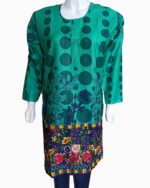 polka large dot-khaddar-shirts-kurtis-contrast dotted shirts-slim fit-floral contrast bottom print-khaddar female collection-zinc color(8)