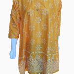 premium quality linen-yellow kurti designs-pigment paste print-floral pattern-buy biggest linen kurtis in pakistan-latest winter collection (5)