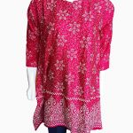 premium quality linen-pigment paste print-floral pattern-buy biggest linen kurtis in pakistan-latest winter collection-pink color shirt (16)