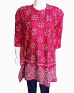 premium quality linen-pigment paste print-floral pattern-buy biggest linen kurtis in pakistan-latest winter collection-pink color shirt (16)