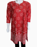 premium quality linen-pigment paste print-floral pattern-buy biggest linen kurtis in pakistan-latest winter collection-red linen kurti (18)