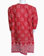 premium quality linen-pigment paste print-floral pattern-buy biggest linen kurtis in pakistan-latest winter collection-red linen kurti (19)