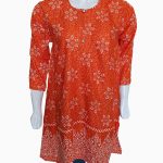 premium quality linen-pigment paste print-floral pattern-buy biggest linen kurtis in pakistan-latest winter collection-shocking orange color kurti (10)