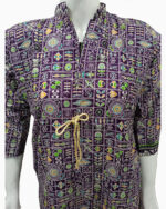 printed linen-elasticated waist belt-geometrical design-dorri belt-ban collar-printed linen kurtis online pakistan (1)