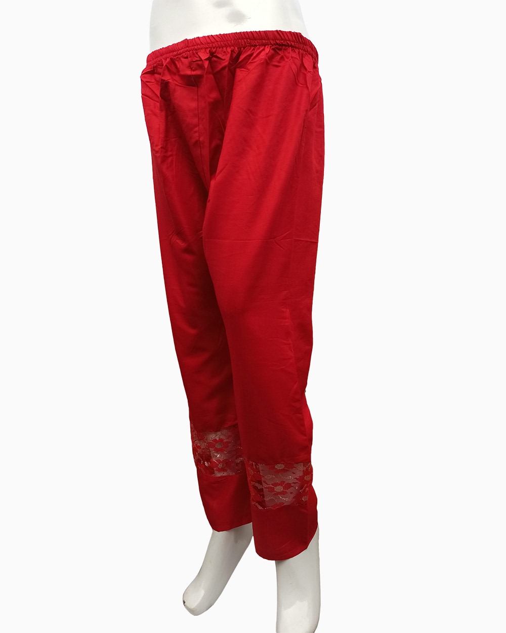 silky linen net plain trousers-burgundy red trouser (3)