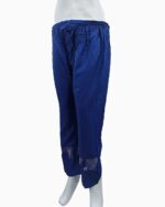 silky linen net plain trousers-navy blue trouser (5)
