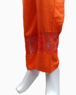 silky linen net plain trousers-orange color plain trousers (13)