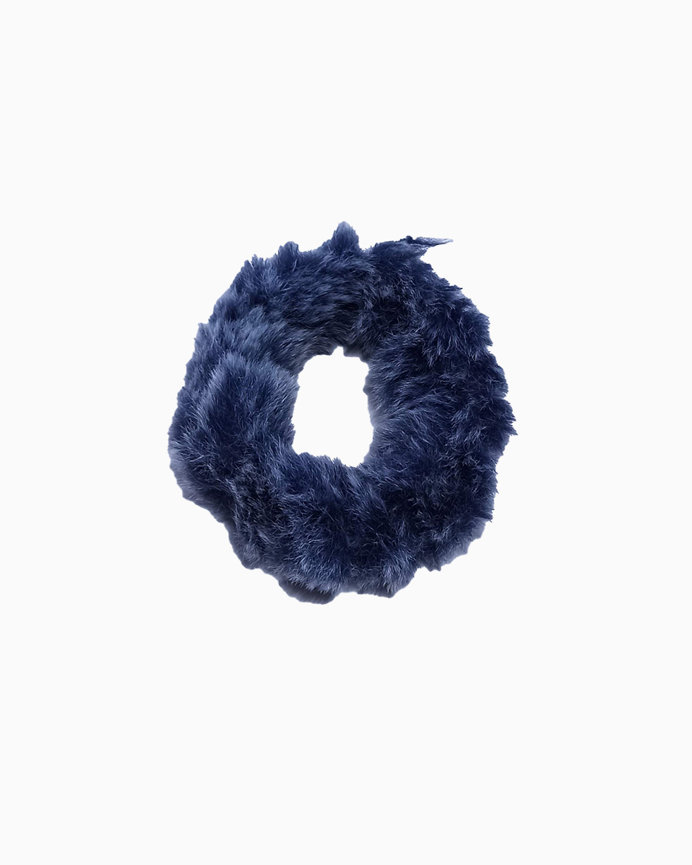 Soft furr elasticated hair ponies (1)-dark blue