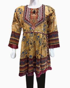 all over embroidered print kurti pakistan