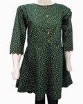 green polkadot umbrella design kurti