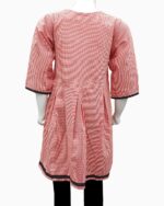 red check color stitched kurti - 3