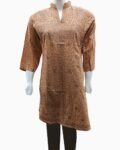 skin brown embrodiered linen kurti