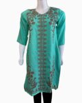 zinc linen kurti embroidered