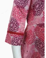 Contrast Circular Print Pink Female Stitched Kurti Design