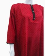 Polka Dot Wine Red Sitched Female Shirts (4)