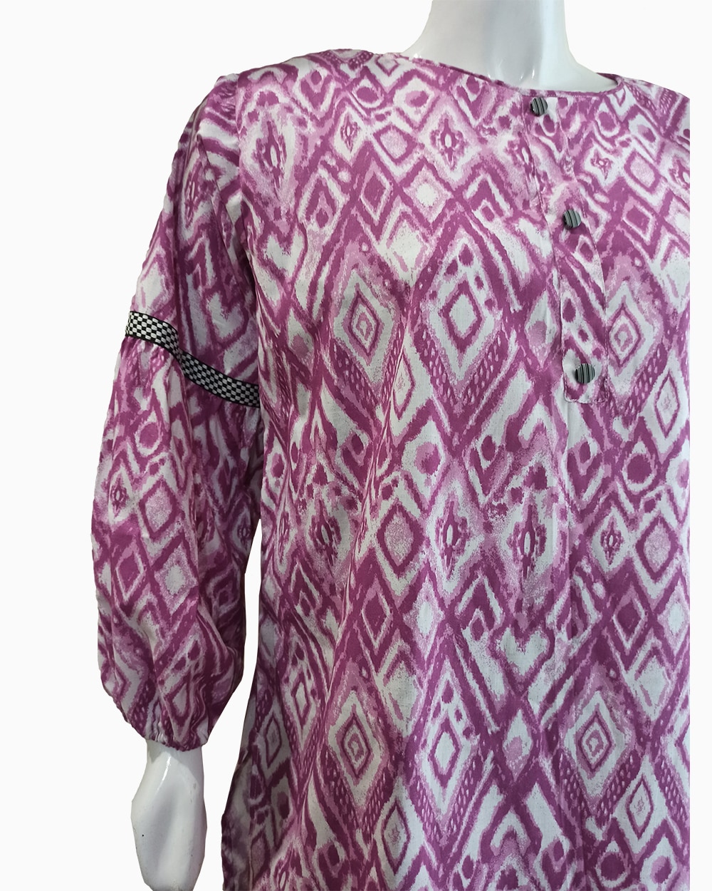 Purple Abstract Printed Summer Coton Kurti (1)