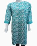 White Blossom Zinc Printed Summer Cotton Kurti (1)