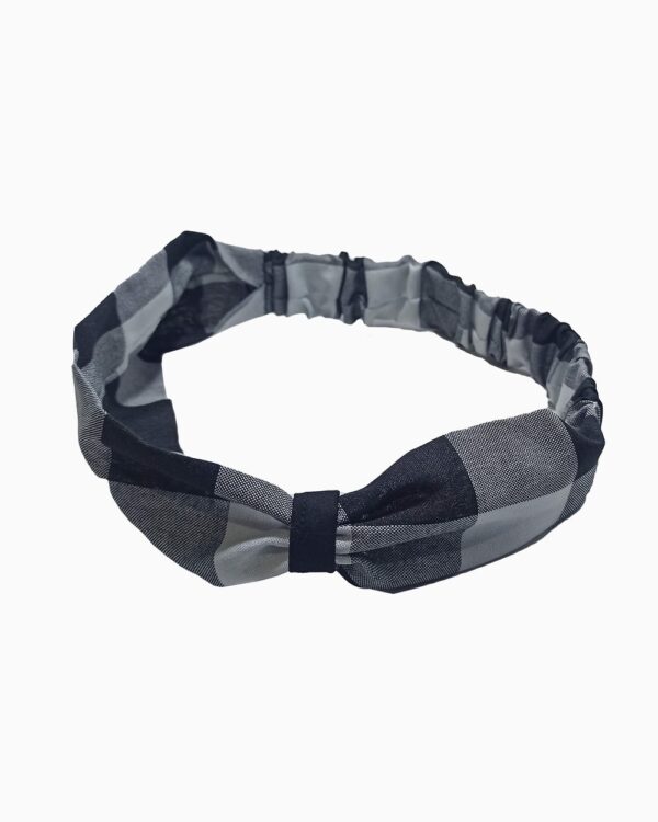 black and white check headband