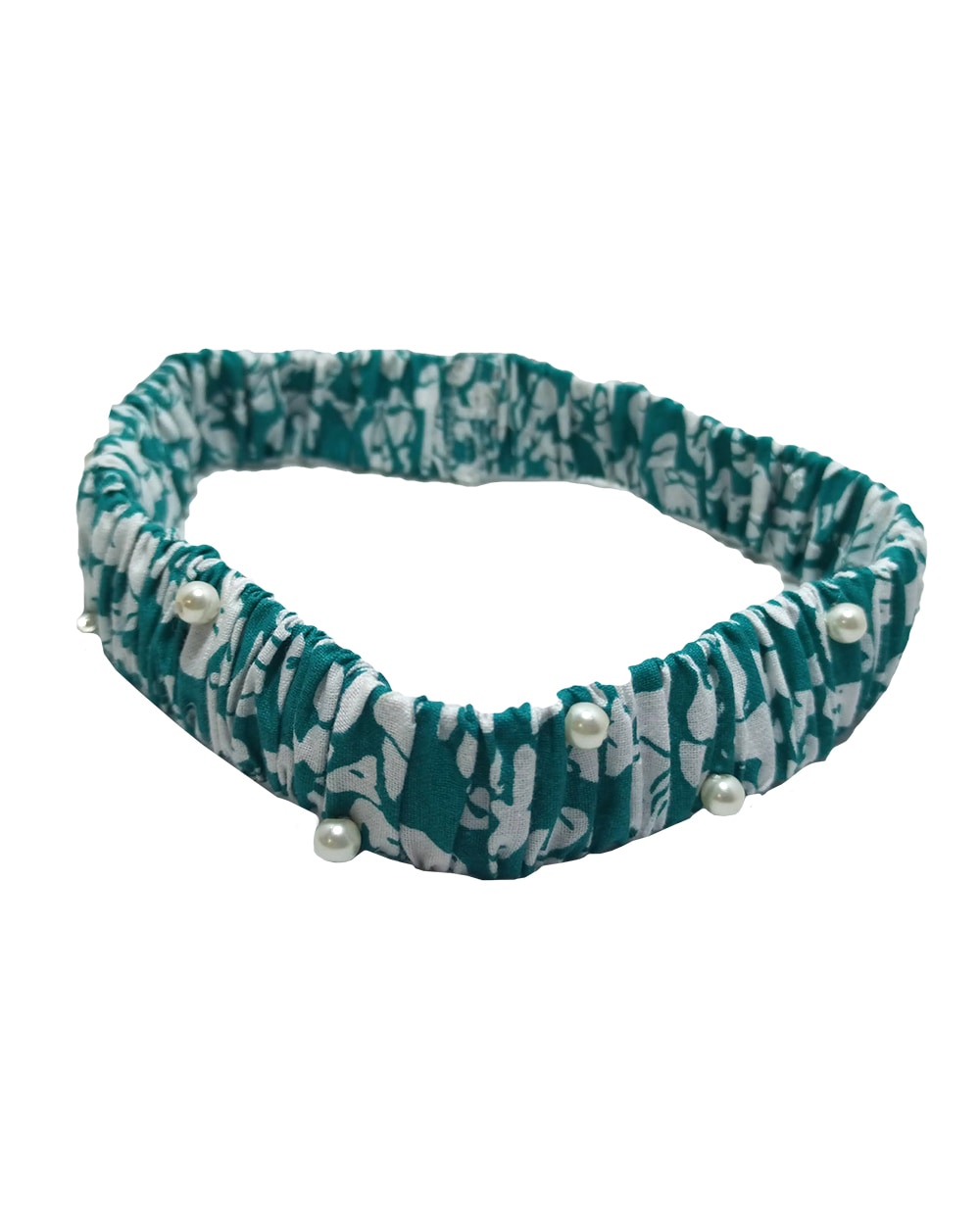 green headband with beads