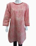 red texture print cotton kurti