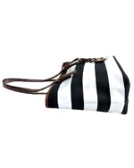 black and white stripes ladies bag - 3