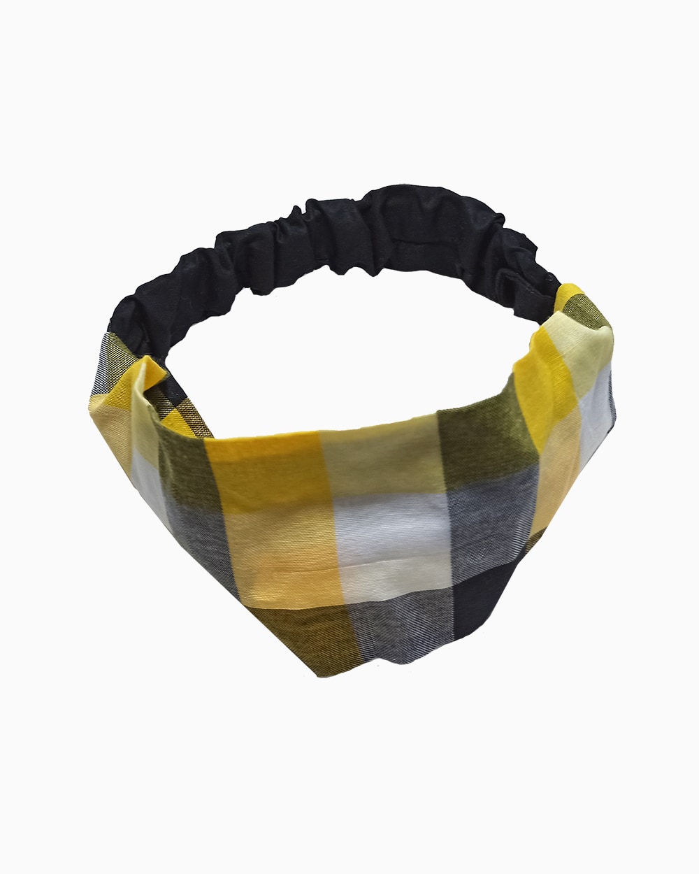 black and yellow check headband