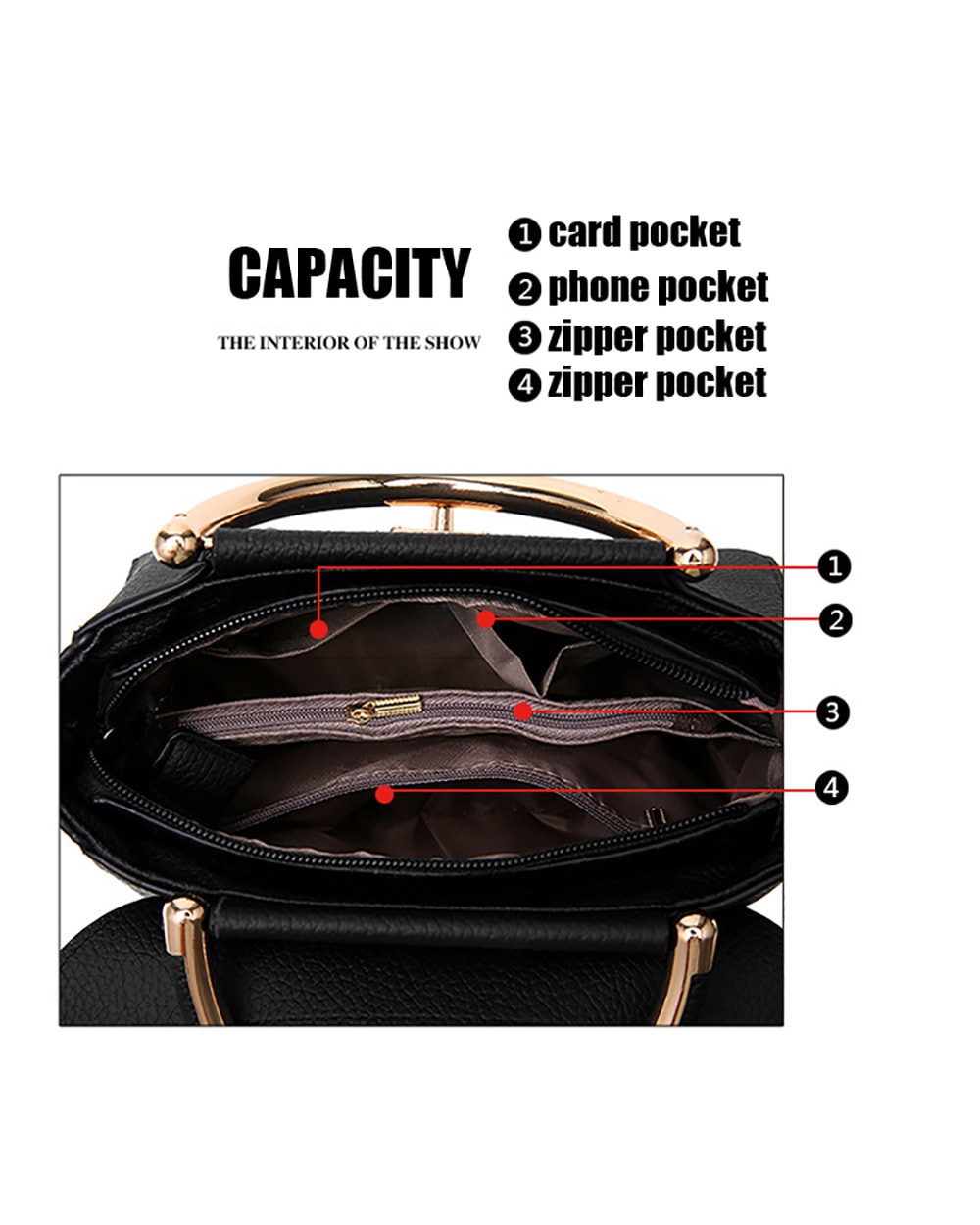 black lock lid zipper bag - 3