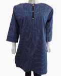 blue polkadot pattern kurti lace - 4