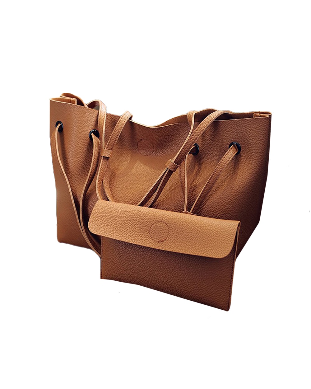 brown large capacity tote bag - 4