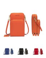 Crossbody Stylish Cell Phone Bag with 3 Zipper Pockets