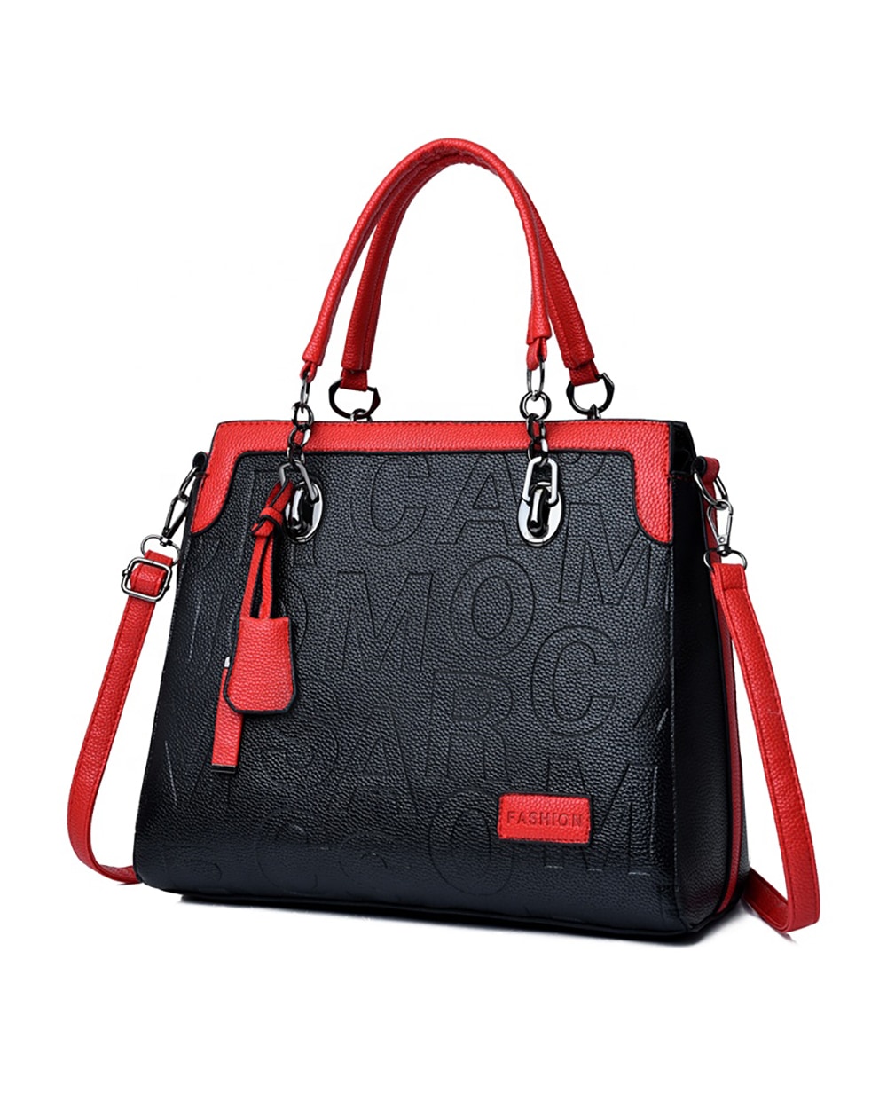 black red ladies handbag