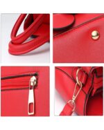 red faux leather messenger bag - 3