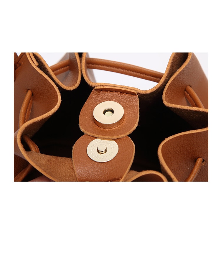 brown draw string bucket bag - 7