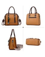 faux leather brown shades ladies bags - 1